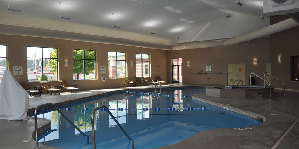 Indirect lighting at a Holiday Inn Express hotel pool