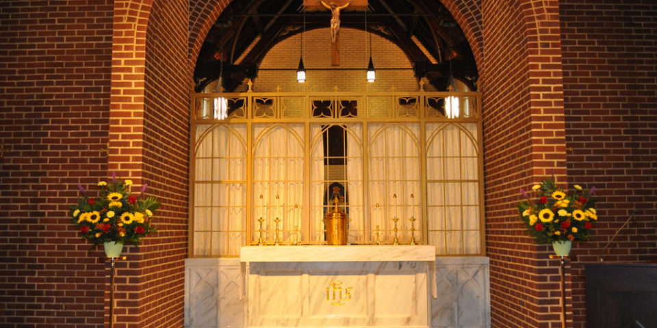 Pendant lighting at Carmelite Monastery